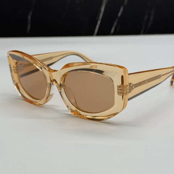 NEW CL40277F 42J CELINE SUNGLASSES ORANGE BROWN WOMEN EYEWEAR CELINE - Picture 7 of 13